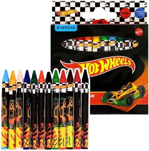 Kredki woskowe Hot Wheels Black, 12 kolorów