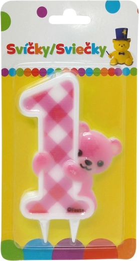 Świeczka Miś Jumbo dla Dziewczynek