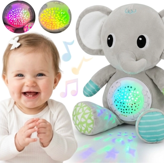 Woopie Baby pluszowy słoń z projektorem i uspokajającymi dźwiękami