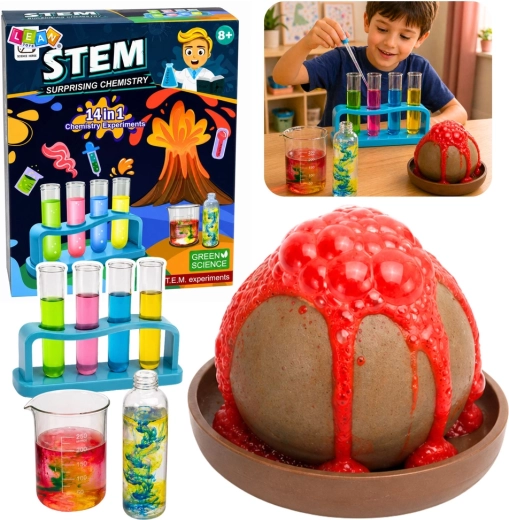 Edukacyjny zestaw Mały chemik – 14 eksperymentów, w tym wulkan