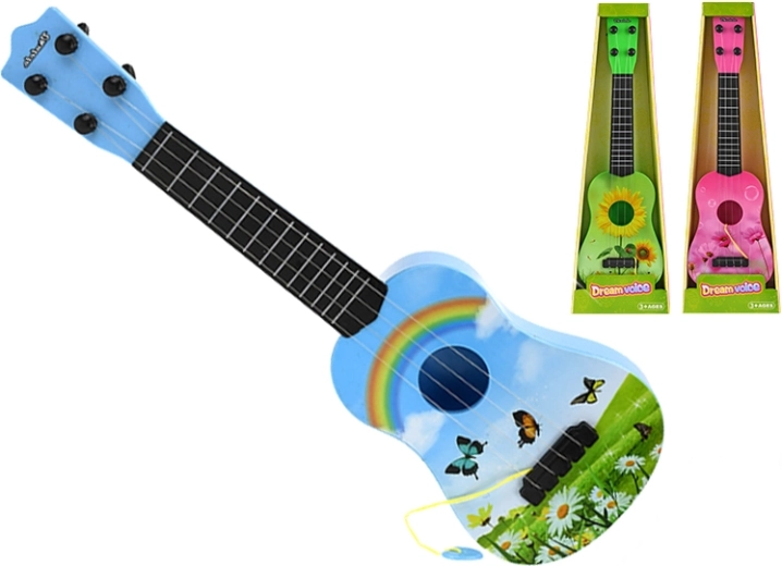 Dziecięca gitara ukulele 48 cm – kolorowa zabawka dla małych muzyków