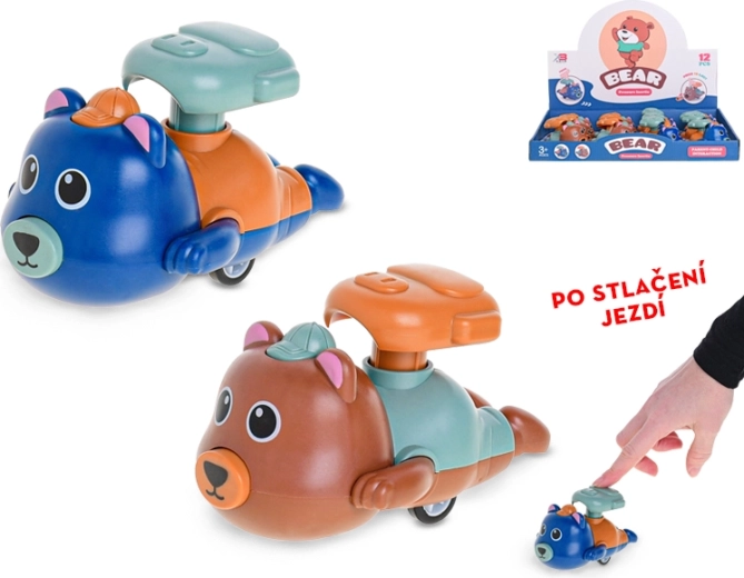 Jeżdżący miś po naciśnięciu 11 cm, 2 kolory