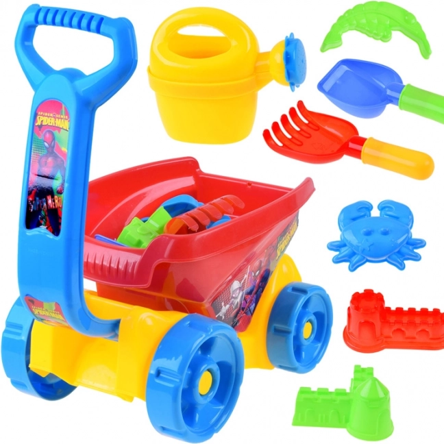Dziecięcy zestaw do piaskownicy z wózkiem i dodatkami Spiderman
