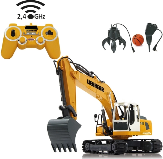 Jamara licencjonowana koparka gąsienicowa Liebherr R 936 RC 1:20 2,4 GHz z chwytakiem i młotem wyburzeniowym