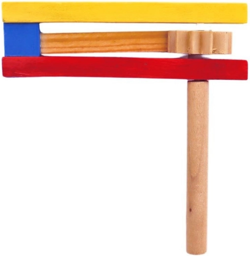 Drewniana kolorowa wielkanocna terkota 11 cm - 1 sztuka