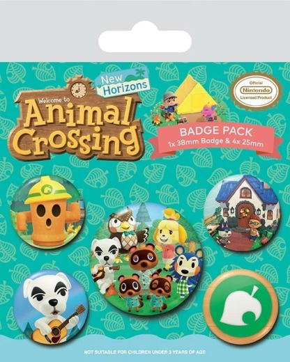 Zestaw przypinek Animal Crossing – 5 sztuk