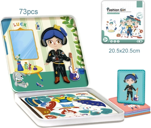 Układanka ubieranka – modelka w metalowym pudełku