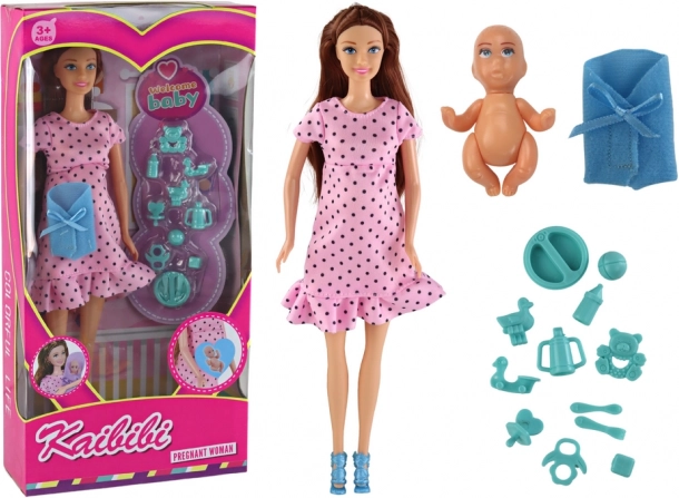 Lalka w ciąży z akcesoriami