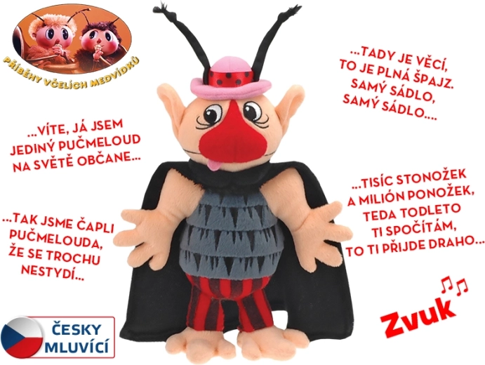 Przygody misiaczków pszczółek – pluszowy Puczmeloúd 37 cm, mówiący po czesku