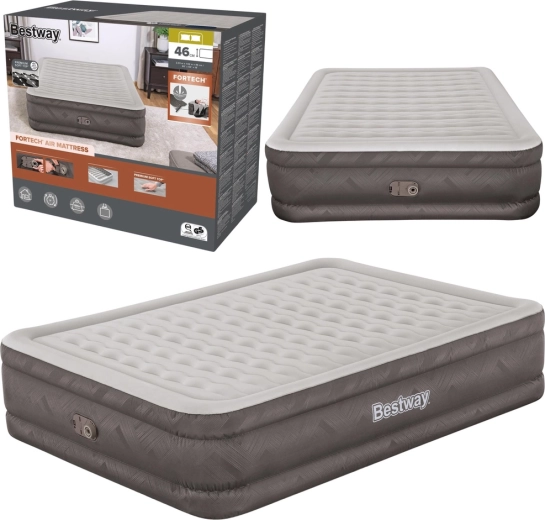 Materac dmuchany Queen z wbudowaną elektryczną pompką Bestway 203 × 152 × 46 cm