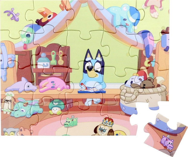 Drewniane puzzle Bluey – 20 elementów