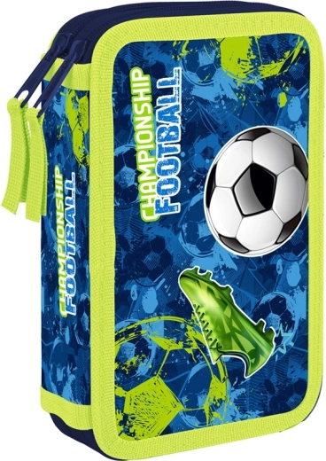 Dwupiętrowy szkolny piórnik piłka nożna – pusty