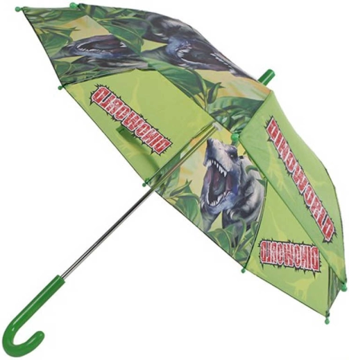 Dziecięcy mechaniczny parasol z dinozaurami, zielony