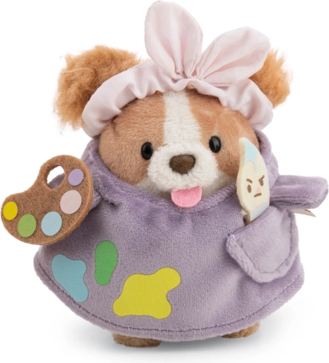 NICI MyMochi pluszowy cocker spaniel Brushy 8 cm w kostiumie malarza z pędzlem