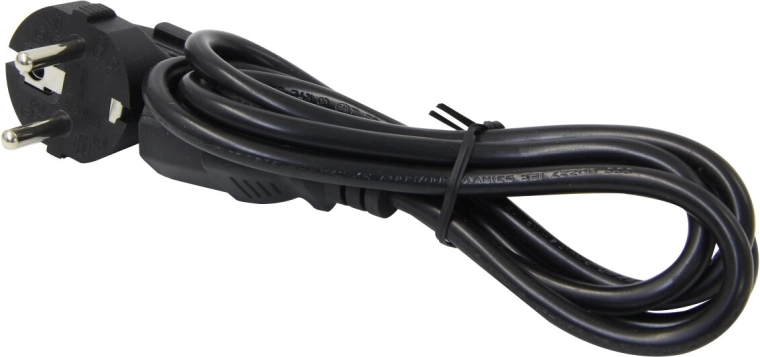 Kabel zasilający do urządzeń ze złączem zimnym, 3-bolcowy 230 V, X-Peak 90, niemiecka kwadratowa wtyczka - 1 sztuka