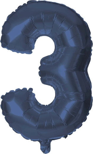 Balon foliowy cyfra 3 30 cm niebieski TORO