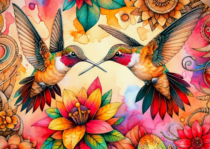 Enjoy puzzle Azyl kolibrów 1000 elementów