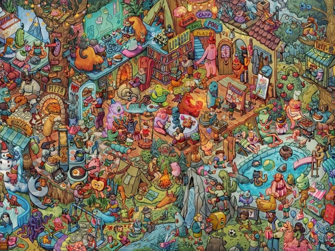 Puzzle HEYE 1500 elementów – zabawa z przyjaciółmi, Tiurina (puzzle + plakat)
