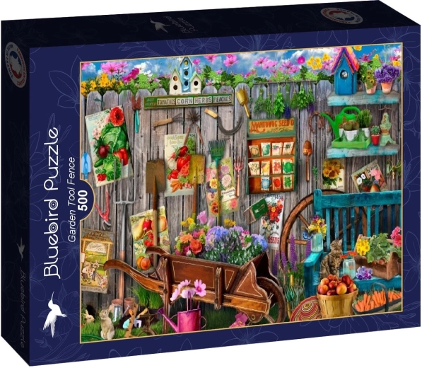 Puzzle Bluebird płot z narzędziami ogrodowymi 500 elementów