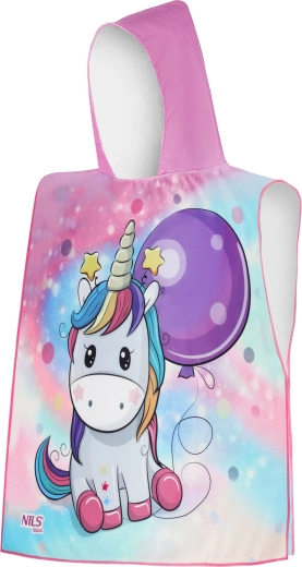 Dziecięce ponczo z mikrofibry z kapturem NILS Aqua Unicorn