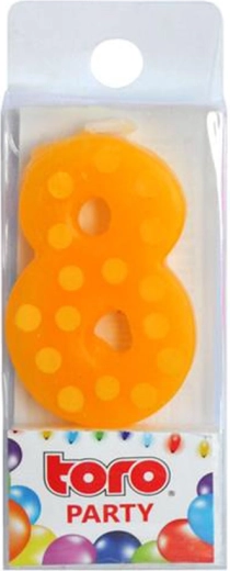 Tortowa świeczka cyfra 8 do wbijania 4,5 cm TORO