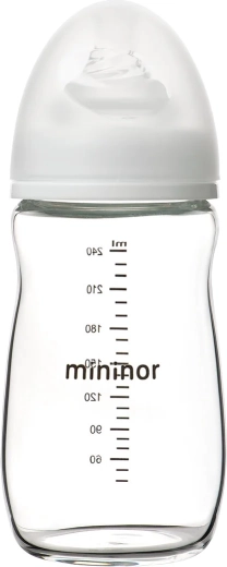 Mininor szklana butelka niemowlęca 240 ml 0+