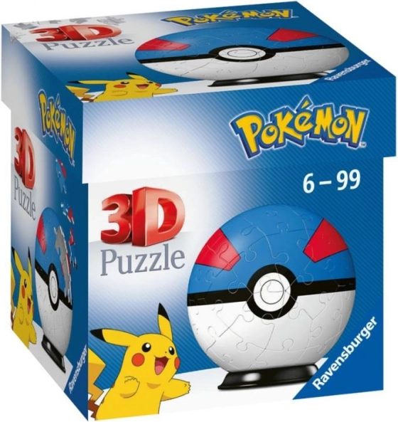 Ravensburger 3D puzzle Pokémon Great Ball – 54 elementów