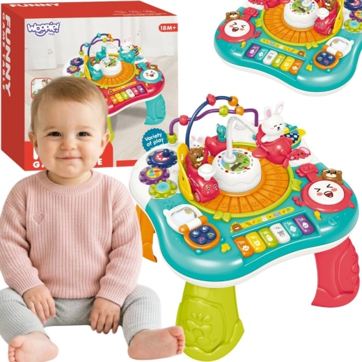Woopie Baby interaktywny edukacyjny stolik 2w1 z pianinkiem i dźwiękami