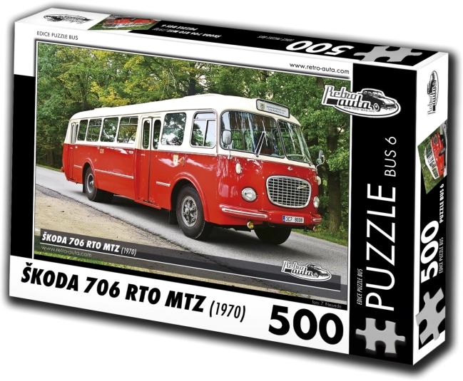 Puzzle RETRO-AUTA Škoda 706 RTO MTZ 500 elementów
