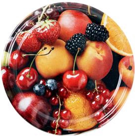 Wieczka Twist do słoików do wekowania z motywem owocowym 66 mm, 10 szt.