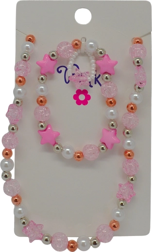 Kreatywny zestaw naszyjnik i bransoletka – perły i gwiazdy