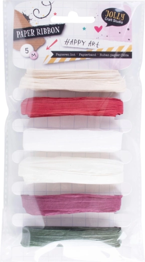 Papierowa wstążka do wiązania 5 m – mix kolorów, zestaw 6 szt.