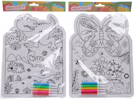 Kreatywny zestaw: puzzle i flamastry