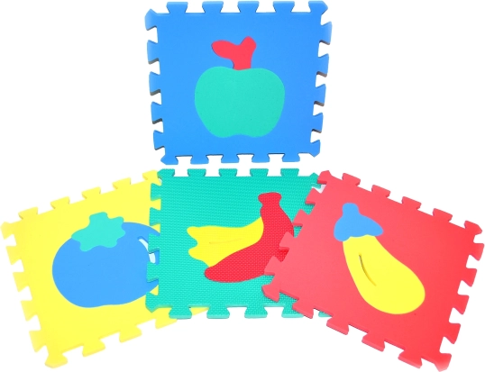 Kolorowe piankowe puzzle z owocami i warzywami - 10 sztuk