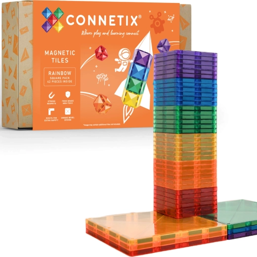 CONNETIX Rainbow Square Pack magnetyczna układanka 42 elementy