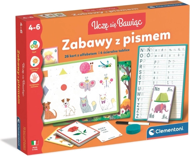 Zabawy z pismem – edukacyjna gra z zmazywalnymi tabliczkami i kartami