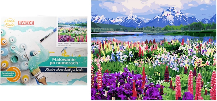 Malowanie po numerach Nad górskim jeziorem