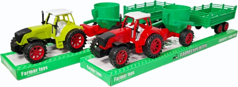 Traktor z dwiema przyczepami