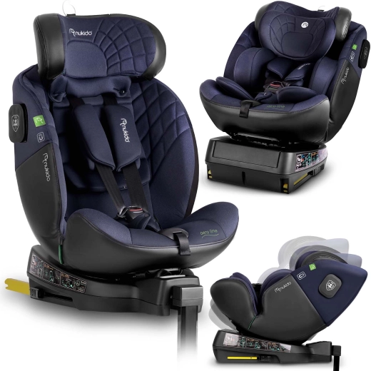 Fotelik samochodowy dla dzieci Nukido Aero Line 40–150 cm i-Size, obrotowy, ISOFIX