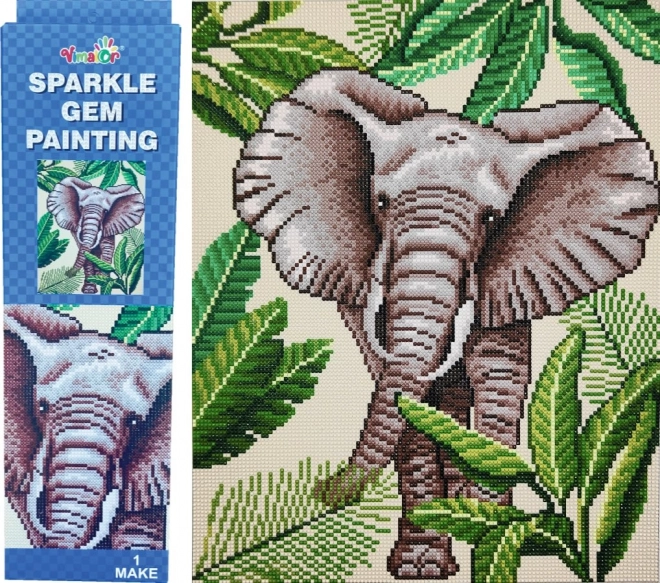 Diamentowe malowanie Słoń 34 × 43 cm