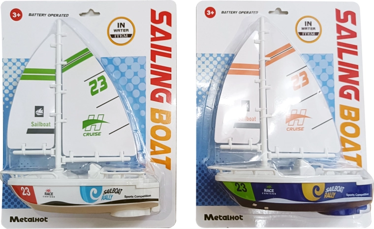 Drewniany żaglowiec 21 cm – dekoracja i zabawka w 2 wzorach