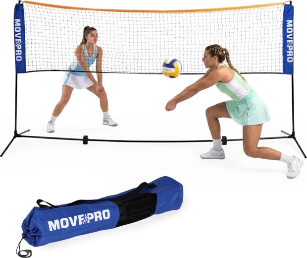 Movep pro uniwersalna składana siatka sportowa 3w1 305 × 140 cm z torbą