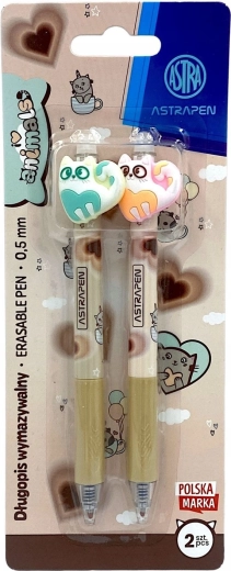 Astra wymazywalne długopisy Kotki, zestaw 2 szt.