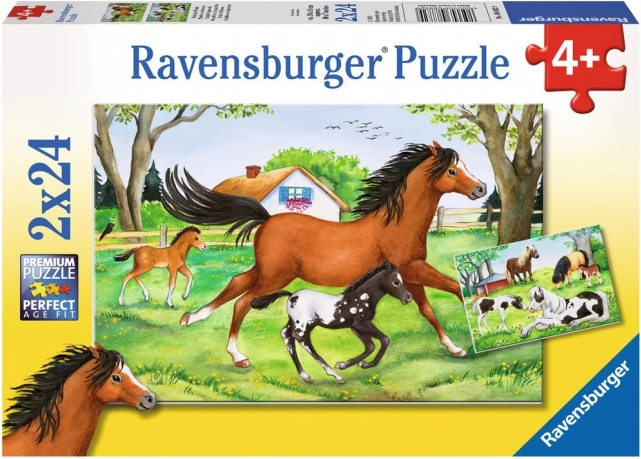 RAVENSBURGER puzzle świat koni 2×24 elementy