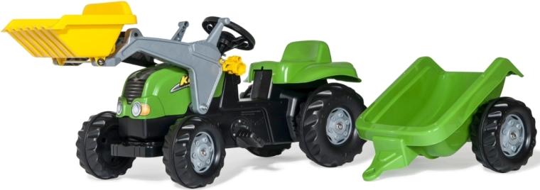 Rolly Toys rollyKid-X pedałowy traktor z ładowaczem i przyczepą zielony