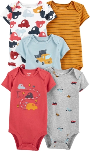 Carter’s chłopięce body z krótkim rękawem Cars, 5 szt. (3 m)