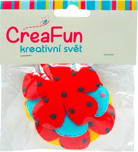 Tekstylne kwiaty w kropki, zestaw 5 szt. (5,5 cm) – SPARKYS