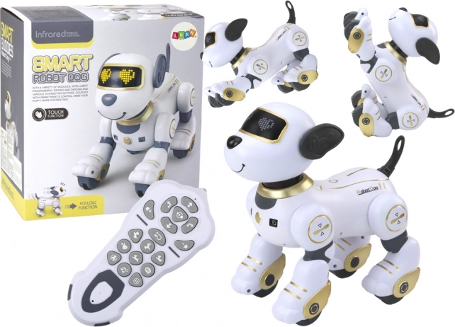 Pies robot Interaktywny zdalnie sterowany tancerz wykonuje polecenia Gold