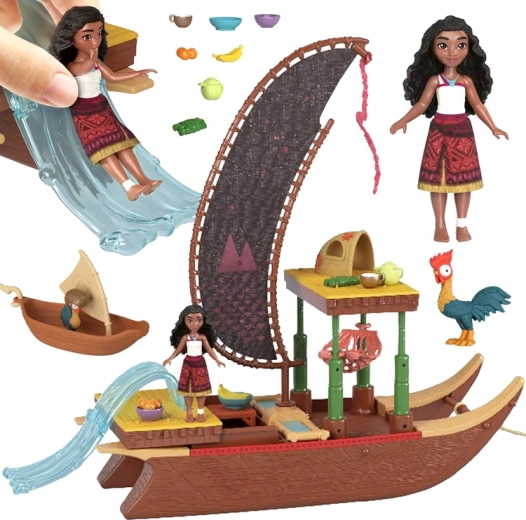 Mattel Disney Vaiana 2 łódź Vaiany z lalką i akcesoriami