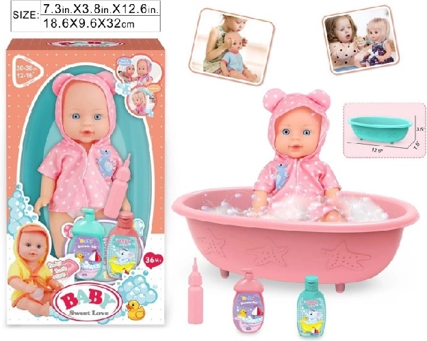 Lalka bobas Baby Sweet Love z wanienką